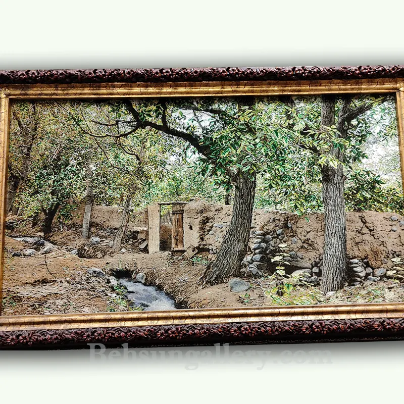 خرید تابلو فرش مدل باغ گردو تبریز