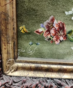 قیمت روز تابلو فرش دستباف چله ابریشم طرح گل گلدان