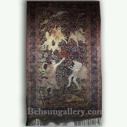 معرفی قالیچه آنتیک کرمان طرح درخت زندگی